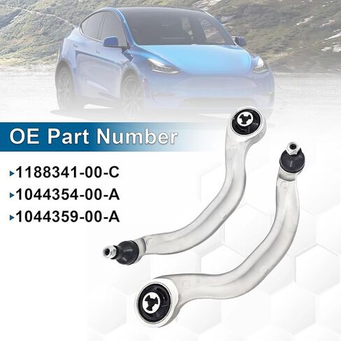 4PCS Front Left & Right Lower Control Arms Kit, Complete Set Compatible with Tesla Model Y 2019-2024 Replace# 1188341-00-C 1044354-00-A 1044359-00-A in Kuwait