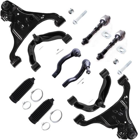 SCITOO 10pcs Front Suspension Kit Lower Upper Control Arm with Ball Joint fit 2005-2018 for Nissan Frontier for Pathfinder for Nissan Xterra with Tie Rod End Steering Boot in Kuwait