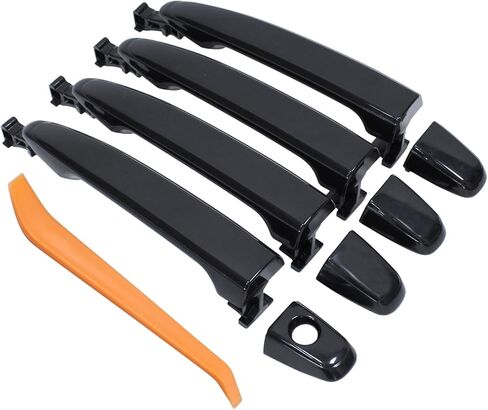 MOTOKU Black Exterior Door Handle Set for Toyota Camry Sienna Tacoma 4Runner Highlander Avalon for Lexus RX400h GX470 Front Rear Left Driver and Right Passenger Side in Kuwait