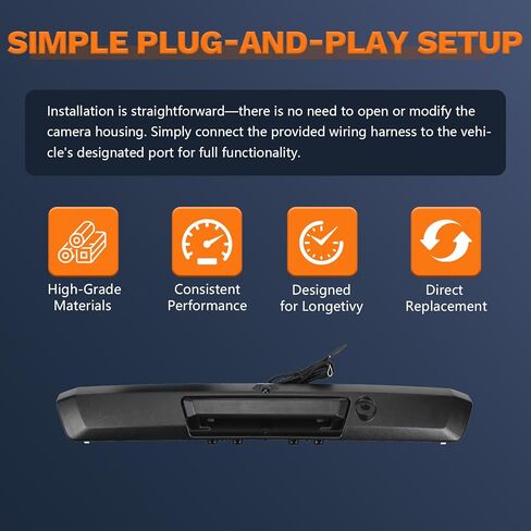 Tailgate Handle with Rear Parking Assist Camera Compatible with 2017-2022 F250 F350 F450 Super Duty Replaces HC3Z-9943400-NB HC3Z-9943400-NA (Without Release Button) in Saudi Arabia