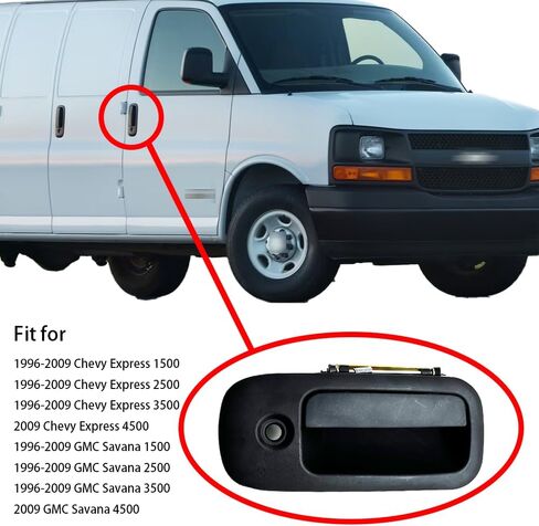 10359093 Exterior Door Handle for 1996-2009 Chevy Express/GMC Savana 1500 2500 3500 4500 Van,79321(Front Passenger Side,Textured Black) in Saudi Arabia
