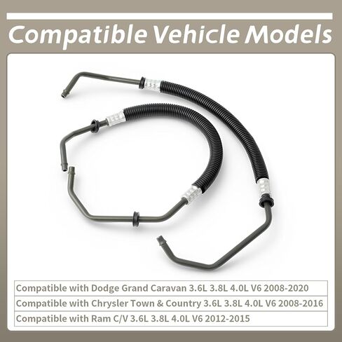 5005204AG 624-284 Transmission Oil Cooler Pressure Return Hose Tube Line Assembly Replacement for Dodge Grand Caravan 2008-2020 for Chrysler Town & Country 2008-2016 for Ram C/V 2012-2015 in Kuwait