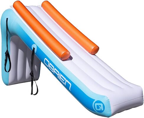 O’Brien Pontoon Boat Slide, Inflatable Water Slide for Pontoon Boats, Heavy-Duty Reinforced PVC, 105 Inch, Anchor Straps & Built-in Steps, Lake Water Fun Accessory in Saudi Arabia