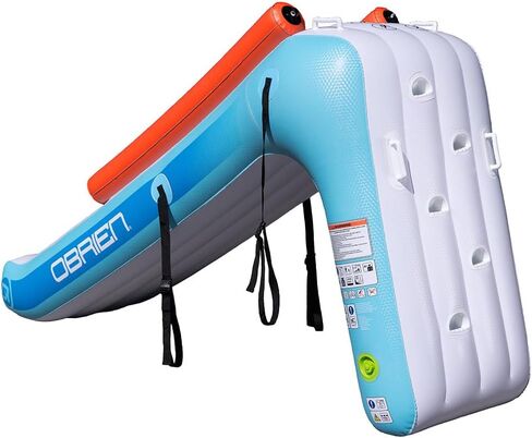 O’Brien Pontoon Boat Slide, Inflatable Water Slide for Pontoon Boats, Heavy-Duty Reinforced PVC, 105 Inch, Anchor Straps & Built-in Steps, Lake Water Fun Accessory in Saudi Arabia