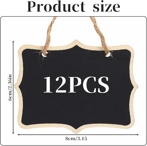 12 Pcs Mini Chalkboard Signs Double-Sided Wooden Chalk Board Labels with Hanging String Buffet Food Name Signs Tags for Party, Wedding, and Home Decor in Kuwait