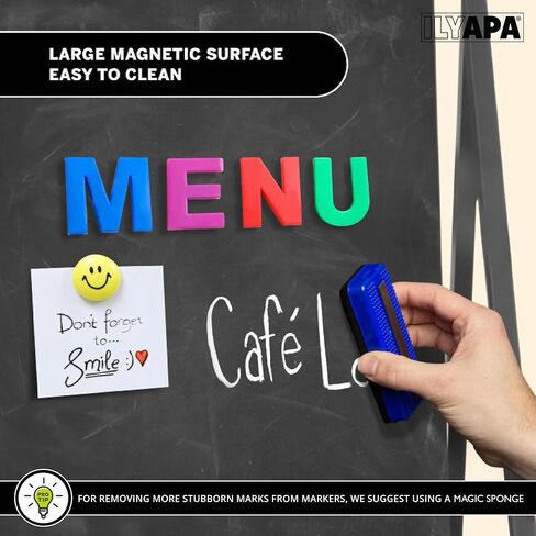 Ilyapa Modern Metal Double Sided Swinging Chalkboard Sidewalk Sign - 24 X 38 inch Magnetic Alternative Menu Board Sandwich Board Message A Frame Sign in Kuwait