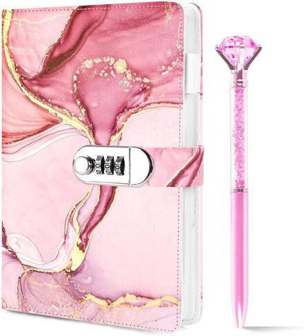 Koogel Diary with Lock for Girls Ages 8-12, A5 Journal with Lock 240 Pages, Kids Locking Diary with Pen, Birthday Gifts Cute Stuff for Teen Tween Girls Age 8 9 10 11 12 14 Blue in Saudi Arabia