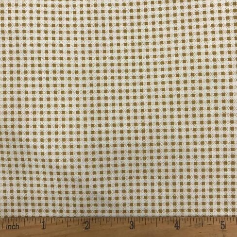 Khaki Brown Dot Printed Fabric Lightweight Poplin for Clothing, Home Decor, Dresses & DIY, 59" Wide x 1 Yard Pre-Cut in Kuwait