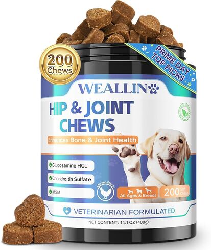 Joint Supplement for Dogs - Dog Joint Supplement Glucosamine for Dogs Hip and Joint Chondroitin Chews Treats for Dogs with MSM Lipid Mussels Vitamins Dog Hip and Joint Supplement for All Breed 200pcs in Saudi Arabia