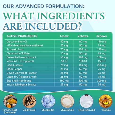 Joint Supplement for Dogs - Dog Joint Supplement Glucosamine for Dogs Hip and Joint Chondroitin Chews Treats for Dogs with MSM Lipid Mussels Vitamins Dog Hip and Joint Supplement for All Breed 200pcs in Saudi Arabia