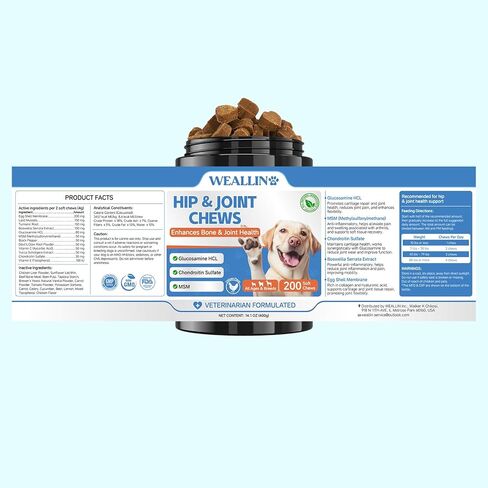 Joint Supplement for Dogs - Dog Joint Supplement Glucosamine for Dogs Hip and Joint Chondroitin Chews Treats for Dogs with MSM Lipid Mussels Vitamins Dog Hip and Joint Supplement for All Breed 200pcs in Saudi Arabia