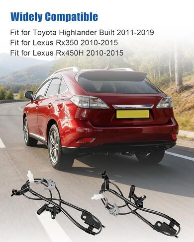 2 Pcs Front Wheel Left and Right ABS Speed Sensors Fit for Toyota Highlander Lexus Rx350 Rx450H 2010-2019 Replaces ALS2540 ALS2539 895420E020 895420E080 in Kuwait