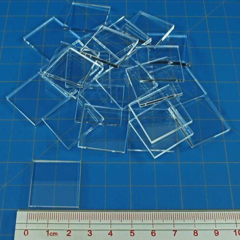 LITKO 25mm Square Clear Acrylic Miniature Bases | 3mm Thick | Set of 25 | Compatible with Warhammer: The Old World, Kings of War & Rank-and-Flank Games in Kuwait