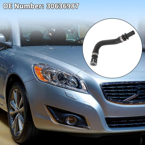 Radiator Hose Heater Hose No.30636987 for Volvo S40 2004-2013 Black Rubber 1 Pc Warm Air Outlet Pipe Good Sealing in Kuwait