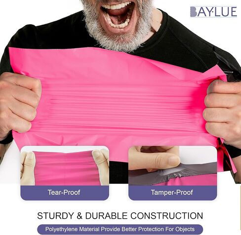 Hot pink Large Poly Mailers 19x24 Inch | Strong Adhesive Self-Seal Mailer Bags | Tear, Tamper, Water Resistant Shipping Envelopes, Thick Strong polymailer Bags XL Clothing Shipping Bags | 300 Pcs Bulk in Saudi Arabia