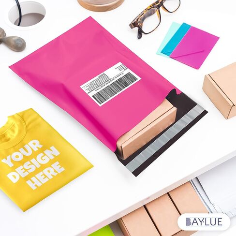 Hot pink Large Poly Mailers 19x24 Inch | Strong Adhesive Self-Seal Mailer Bags | Tear, Tamper, Water Resistant Shipping Envelopes, Thick Strong polymailer Bags XL Clothing Shipping Bags | 300 Pcs Bulk in Saudi Arabia