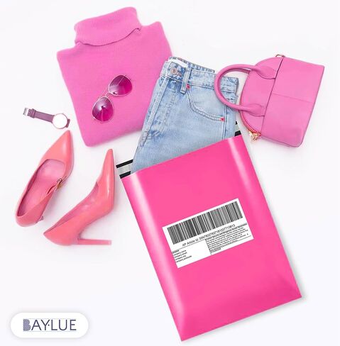 Hot pink Large Poly Mailers 19x24 Inch | Strong Adhesive Self-Seal Mailer Bags | Tear, Tamper, Water Resistant Shipping Envelopes, Thick Strong polymailer Bags XL Clothing Shipping Bags | 300 Pcs Bulk in Saudi Arabia