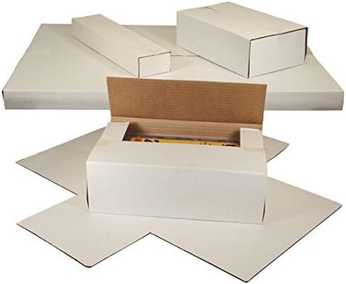 The Packaging Wholesalers 9 5/8 x 6 5/8 x 1 1/4" White Multi-Depth Corrugated Book Fold (BSM961) in Kuwait