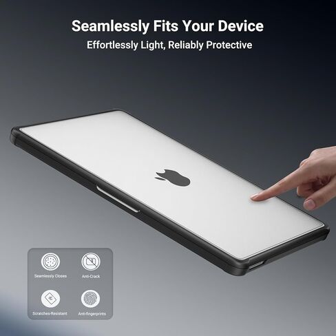 MOSISO Reinforced Anti-Crack Cover Compatible with MacBook Neo Case 13 inch 2026 Model A3404, Matte Finish Seamlessly Closes Scratch & Fingerprint Protective Hard Shell with TPU Bumper, Black in Kuwait