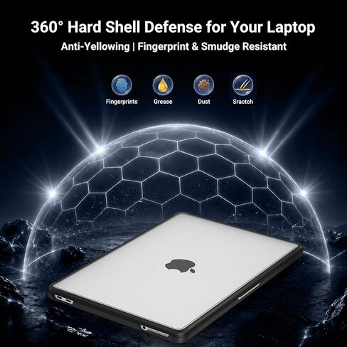 MOSISO Reinforced Anti-Crack Cover Compatible with MacBook Neo Case 13 inch 2026 Model A3404, Matte Finish Seamlessly Closes Scratch & Fingerprint Protective Hard Shell with TPU Bumper, Black in Kuwait