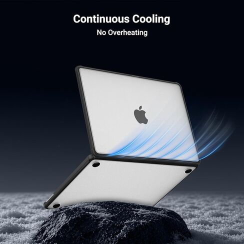 MOSISO Reinforced Anti-Crack Cover Compatible with MacBook Neo Case 13 inch 2026 Model A3404, Matte Finish Seamlessly Closes Scratch & Fingerprint Protective Hard Shell with TPU Bumper, Black in Kuwait