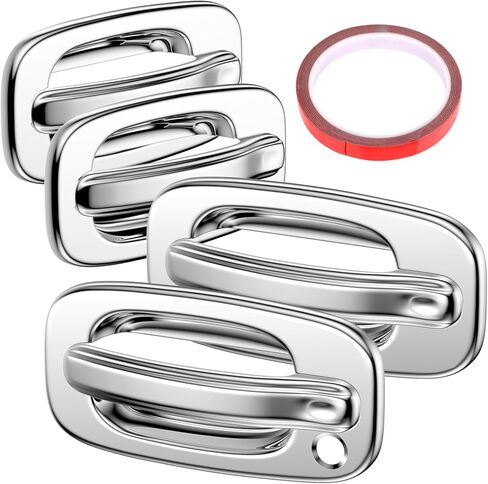 Tutor Auto Chrome Door Handle Covers Compatible with 99-06 Chevrolet Silverado Tahoe Avalanche Suburban | 99-06 GMC Yukon Sierra |02-06 Cadillac Escalade W/O Passenger Side Keyhole in Saudi Arabia