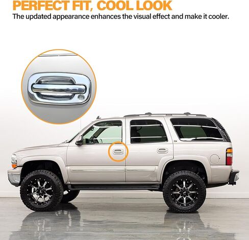 Tutor Auto Chrome Door Handle Covers Compatible with 99-06 Chevrolet Silverado Tahoe Avalanche Suburban | 99-06 GMC Yukon Sierra |02-06 Cadillac Escalade W/O Passenger Side Keyhole in Saudi Arabia