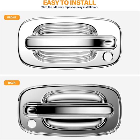 Tutor Auto Chrome Door Handle Covers Compatible with 99-06 Chevrolet Silverado Tahoe Avalanche Suburban | 99-06 GMC Yukon Sierra |02-06 Cadillac Escalade W/O Passenger Side Keyhole in Saudi Arabia