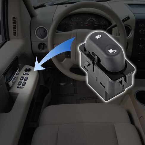 مفتاح قفل باب الطاقة من Obaee متوافق مع 2001-2007 Ford F-150 F-250 F-350 F-450 F-550 Super Duty Crown Victoria Excursion Explorer Mercury Mountaineer، استبدل OEM 1L2Z14028AB in Kuwait