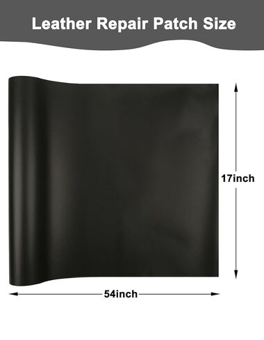 Leather Repair Patch,17x54 Inch Self-Adhesive Vinyl Repair Tape,Large Black PU Patch for Couch,Sofa, Furniture,Car Seat,Office Chair,Handbag (Black) in Saudi Arabia