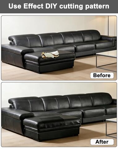 Leather Repair Patch,17x54 Inch Self-Adhesive Vinyl Repair Tape,Large Black PU Patch for Couch,Sofa, Furniture,Car Seat,Office Chair,Handbag (Black) in Saudi Arabia