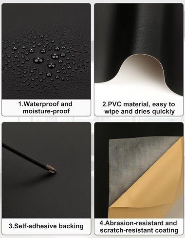 Leather Repair Patch,17x54 Inch Self-Adhesive Vinyl Repair Tape,Large Black PU Patch for Couch,Sofa, Furniture,Car Seat,Office Chair,Handbag (Black) in Saudi Arabia
