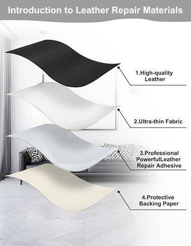 Leather Repair Patch,17x54 Inch Self-Adhesive Vinyl Repair Tape,Large Black PU Patch for Couch,Sofa, Furniture,Car Seat,Office Chair,Handbag (Black) in Saudi Arabia
