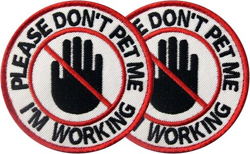 2 Pcs Service Dog Patch,Please Don't Pet Me I'm Working Tactical Patch,Embroidered Applique Fastener Hook and Loop Emblem,Funny Patches for Backpacks,Dog Harnesses,Service Animal Vests,Tactical Gear in Kuwait