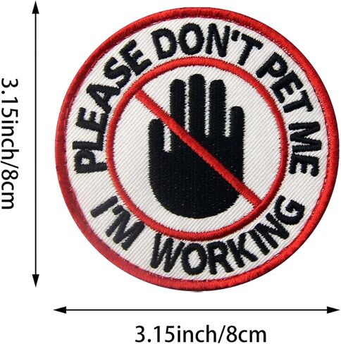 2 Pcs Service Dog Patch,Please Don't Pet Me I'm Working Tactical Patch,Embroidered Applique Fastener Hook and Loop Emblem,Funny Patches for Backpacks,Dog Harnesses,Service Animal Vests,Tactical Gear in Kuwait