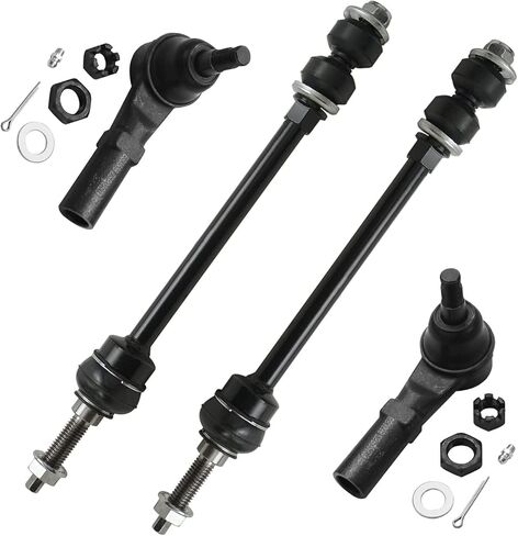 Detroit Axle - 4WD Front Outer Tie Rods Sway Bars for 2002-2005 Dodge Ram 1500 2 Outer Tie Rod End Links 2 Sway Bar End Links 2003 2004 Replacement in Kuwait
