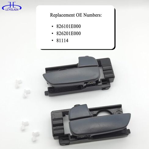 2Pcs Interior Door Handles for Hyundai Accent 2006 2007 2008 2009 2010 2011, Front Left Driver & Right Passenger Side Replaces# 826101E000, 826201E000, Textured Gray in Kuwait