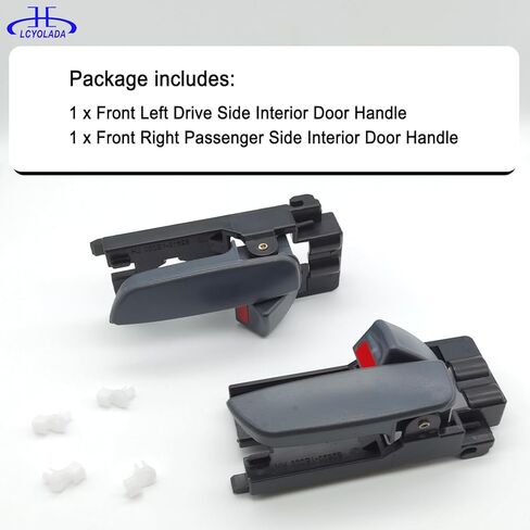 2Pcs Interior Door Handles for Hyundai Accent 2006 2007 2008 2009 2010 2011, Front Left Driver & Right Passenger Side Replaces# 826101E000, 826201E000, Textured Gray in Kuwait