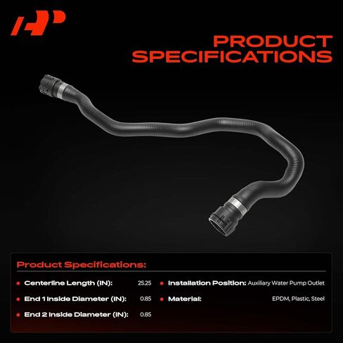 A-Premium Radiator Coolant Hose Compatible with BMW E60 525i 2004, E39 525i 2003, E39 525i 2001-2002, E39 528i 1996-2000, E39 530i 2001-2003, 2.5L 2.8L 3.0L, Replace# 11531438634 in Kuwait