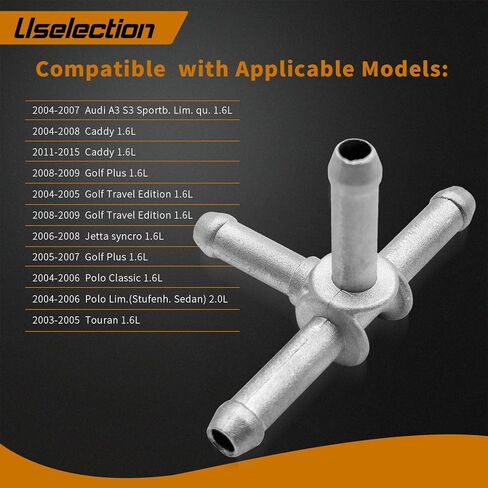 Uselection Replacement for 6Q0121619 Aluminum Coolant Hose Connector Flange Replacement For Audi A3 VW Golf Jetta Caddy Touran Seat Skoda in Saudi Arabia