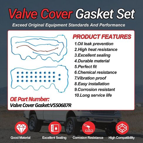 5.4 Timing Chain Kit with Valve Cover Gasket Set Fit for Ford F-150 F-250 F-350 Super Duty Expedition Lincoln Mart LT Lincoln Navigator 5.4L 3V 2004-2011 Replace#VS50687R TK4170 TS391SB in Kuwait