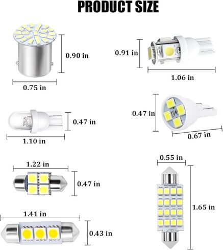42PCS Car Interior LED Lights Kit, 12V T10 31mm 41mm Automotive Lamp Bulbs Set, Vehicle Brake License Plate Dome Map Parking Light Accessories, Universal for SUV Truck Van in Saudi Arabia