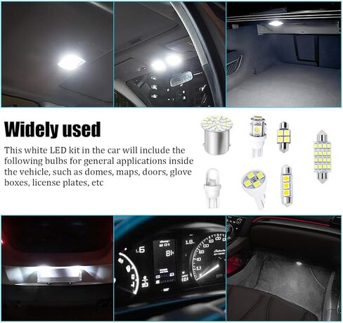 42PCS Car Interior LED Lights Kit, 12V T10 31mm 41mm Automotive Lamp Bulbs Set, Vehicle Brake License Plate Dome Map Parking Light Accessories, Universal for SUV Truck Van in Saudi Arabia