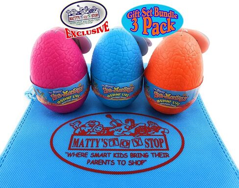 Matty's Toy Stop Schylling Sea-Monkeys Instant Life Mystery Eggs Blue, Pink & Orange Gift Set Bundle with Bonus Storage Bag - 3 Pack in Kuwait