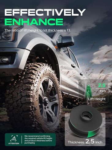YHTAUTO 2.5 inch Rear Leveling Lift Kit Compatible with Ram 2500 2014-2022, Steel Spring Spacers Suspension Leveling Kit Set of 2 in Kuwait