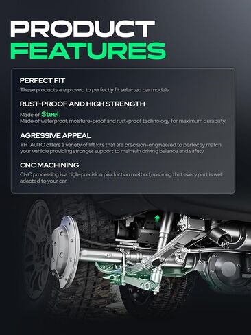 YHTAUTO 2.5 inch Rear Leveling Lift Kit Compatible with Ram 2500 2014-2022, Steel Spring Spacers Suspension Leveling Kit Set of 2 in Kuwait