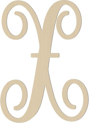 15 inch Large Wooden Letters 1/4 Inch Thick Cursive Wooden Letters N for Wall Decor Unfinished Big Wood Script Monograms Alphabet Letters for Door Wreath Crafts Nursery Party Home Decoration in Saudi Arabia
