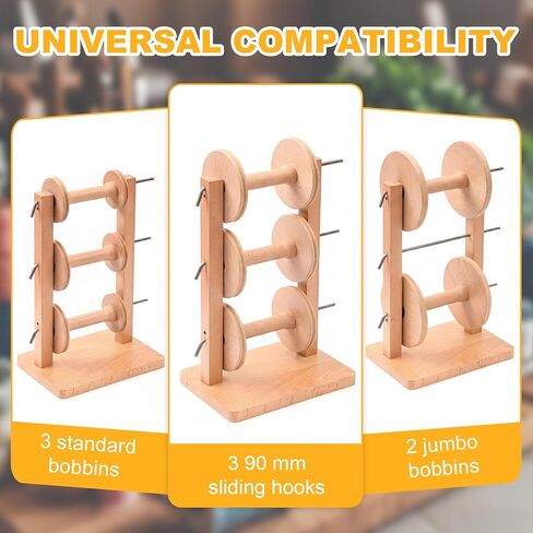 Mifoci Vertical Lazy Kate Unfinished Wooden Upright Lazy Kate for Standard Bobbins or Jumbo Bobbins Spinning Wheel, Hand Knitting Crocheting Spinner Lovers Gifts in Kuwait