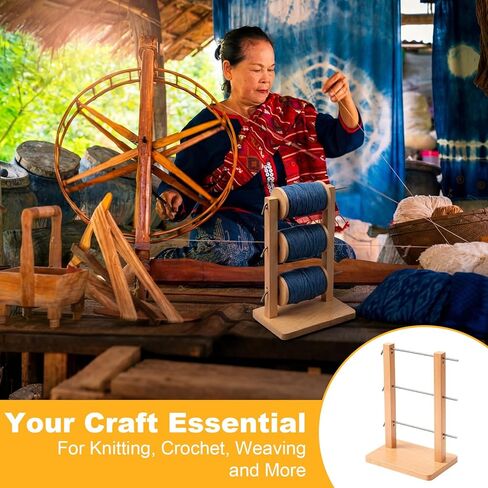 Mifoci Vertical Lazy Kate Unfinished Wooden Upright Lazy Kate for Standard Bobbins or Jumbo Bobbins Spinning Wheel, Hand Knitting Crocheting Spinner Lovers Gifts in Kuwait