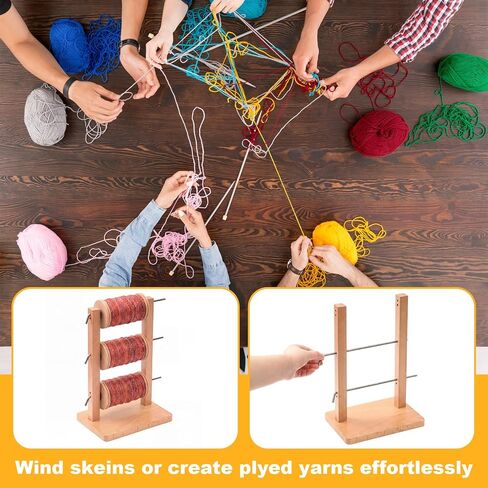 Mifoci Vertical Lazy Kate Unfinished Wooden Upright Lazy Kate for Standard Bobbins or Jumbo Bobbins Spinning Wheel, Hand Knitting Crocheting Spinner Lovers Gifts in Kuwait